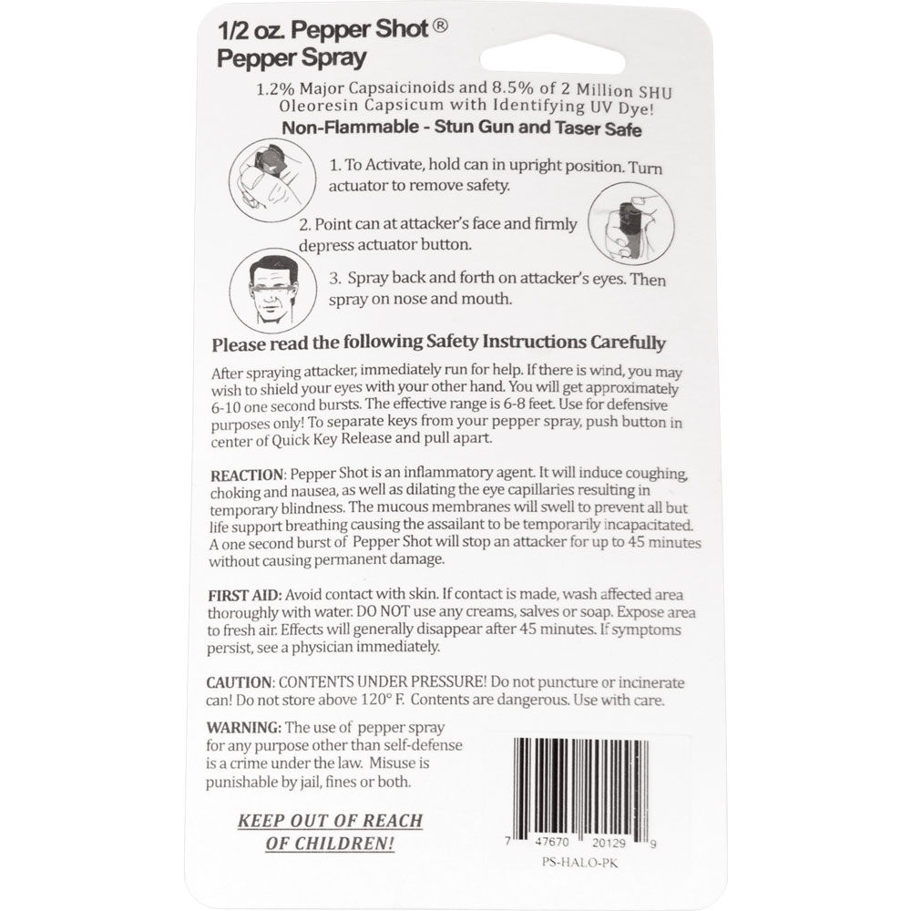 Pepper Shot 1.2% MC 1/2 oz Halo Holster and quick release keychain - Image 23