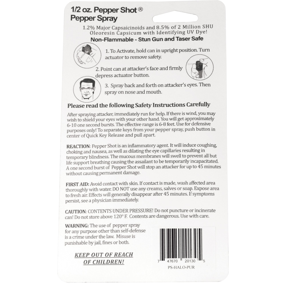 Pepper Shot 1.2% MC 1/2 oz Halo Holster and quick release keychain - Image 14